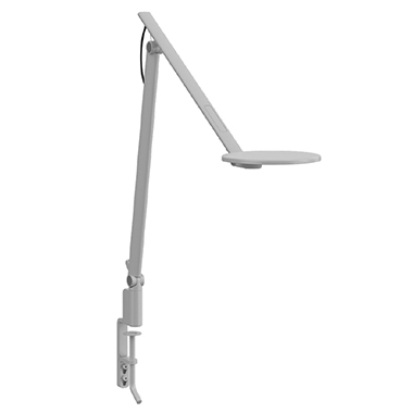 Lampe de bureau Nova, socle à pince, gris clair