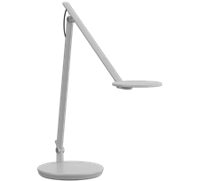 Lampe de bureau Nova avec bras étendus, socle de bureau, gris clair
