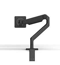 Bras de moniteur M2.1 avec base de montage à pince en deux pièces, noir avec garniture noire