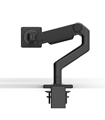Bras de moniteur M8.1 avec base de montage à pince en deux pièces, noir avec garniture noire