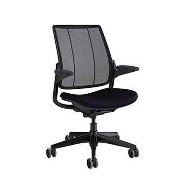 Chaise de travail intelligente Diffrient Smart, dossier Monofilament Stripe Black, siège Corde 4 Black