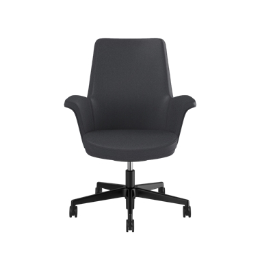 Chaise Summa avec dossier en cuir rembourré de couleur Slate- Maribo (cuir exempt de chrome) Picture 2
