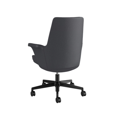 Chaise Summa avec dossier en cuir rembourré de couleur Slate- Maribo (cuir exempt de chrome) Picture 3