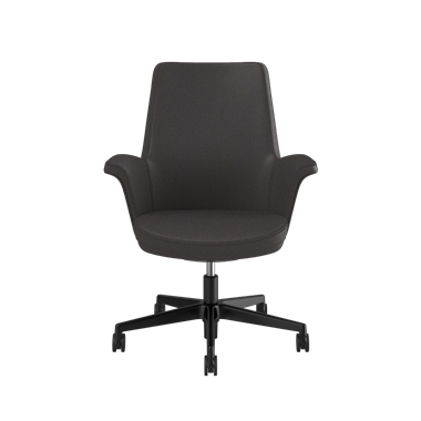 Chaise Summa avec dossier en cuir rembourré de couleur Espresso- Maribo (cuir exempt de chrome) Picture 2