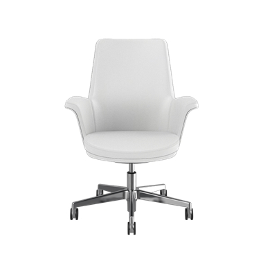 Chaise Summa avec dossier en cuir rembourré de couleur Frost- Maribo (cuir exempt de chrome) Picture 2
