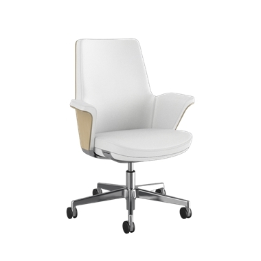 Chaise Summa avec dossier en bois d’anègre et Frost- Maribo (cuir exempt de chrome)