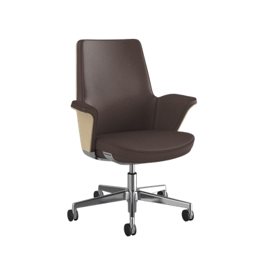 Chaise Summa avec dossier en bois d’anigre et Teak - Maribo (cuir exempt de chrome)