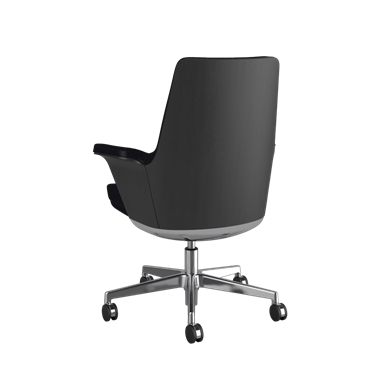 Chaise Summa avec dossier en bois d’ébène et Couleur du cuir :  Carbon- Maribo (cuir exempt de chrome) Picture 3