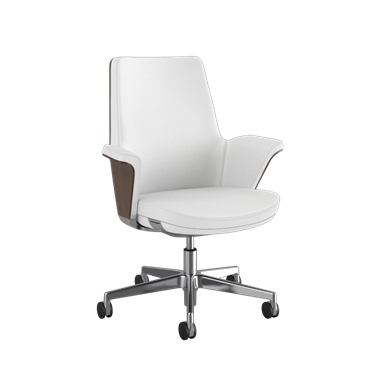 Chaise Summa avec dossier en bois de noyer et Frost- Maribo (cuir exempt de chrome)