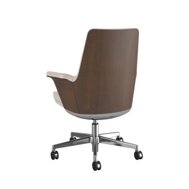 Chaise Summa avec dossier en bois de noyer de couleur Bone- Maribo (cuir exempt de chrome) Picture 3