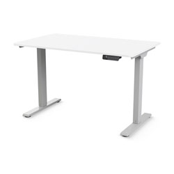 eFloat Go 2.0, plateau laminé blanc de 23 x 46 po et base argentée