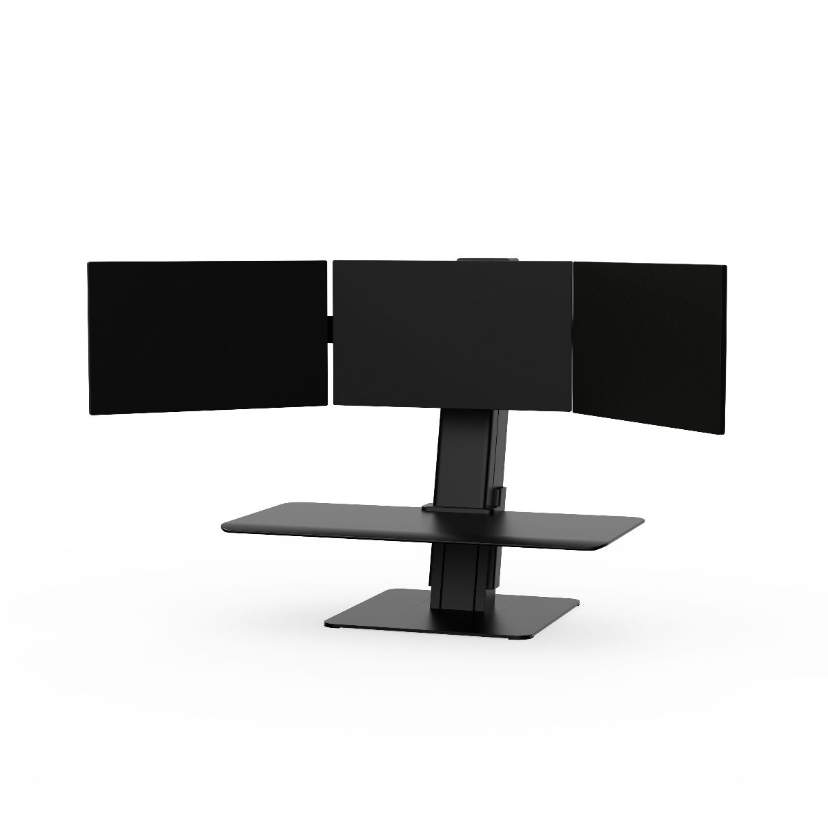 QuickStand Eco, Triple Monitor, Black, Small MDF Platform