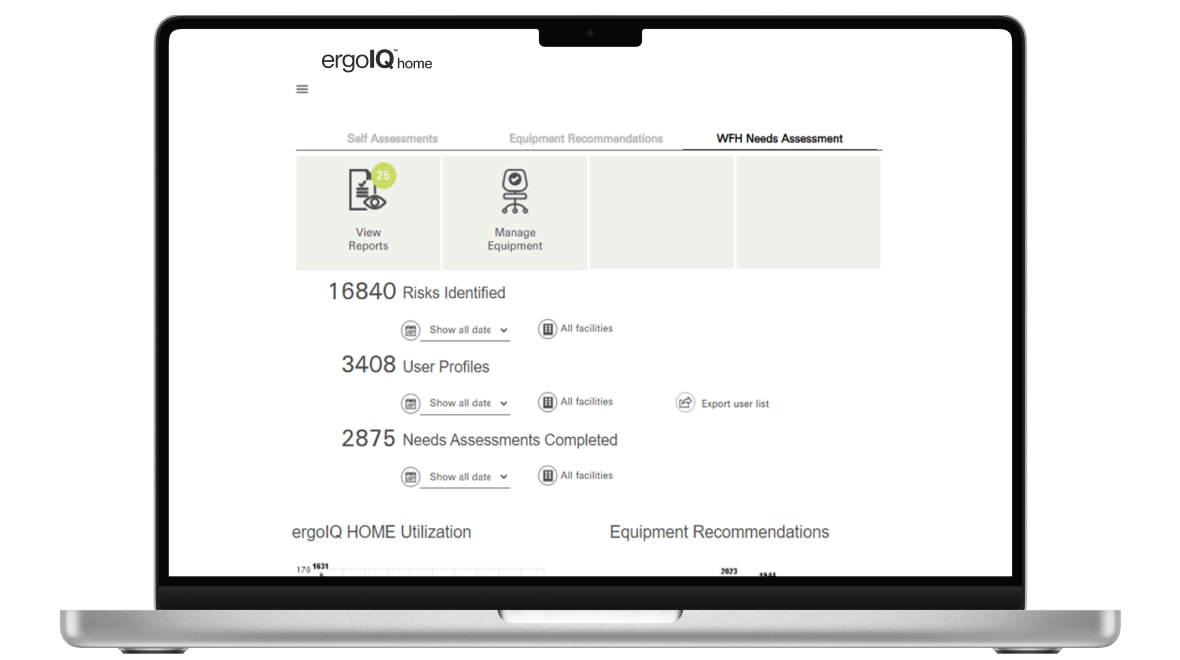 ergoIQ home UI